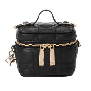 CHRISTIAN DIOR Vanity Black Lambskin Bag